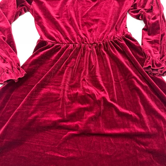 Cupshe Burgundy Velvet Dress Puff Sleeve Mini Dress Sz Small Holidays New NWT - Picture 6 of 13